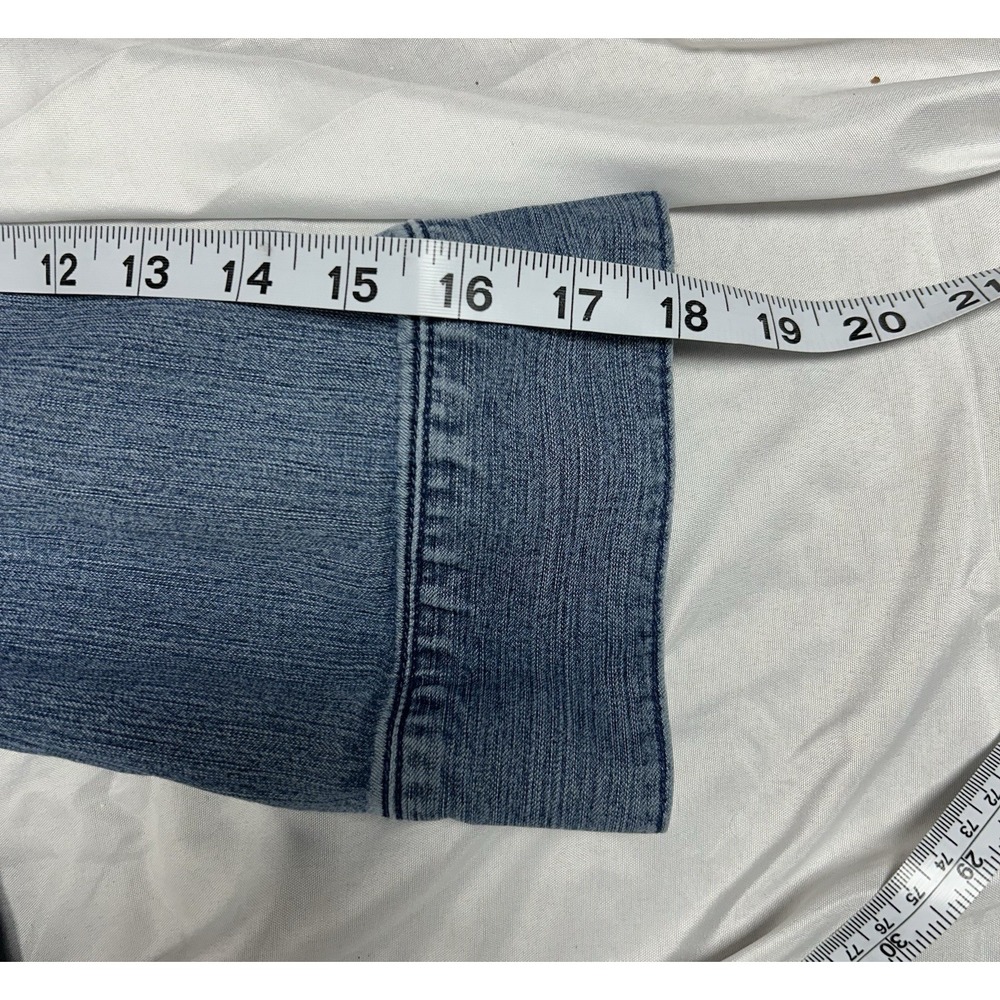 Polo Jeans Co Ralph Lauren Women's Western VTG Denim Shirt 3/4 Sleeves Snaps L - Picture 14 of 15